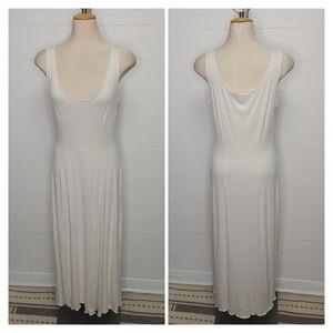 Linda Lundstrom Organic Cotton & Bamboo Cream Maxi Dress Size 10